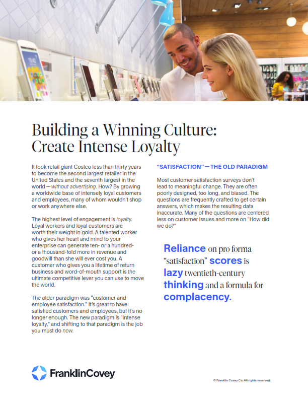 Whitepaper: Building a Winning Culture: Create Intense Loyalty
