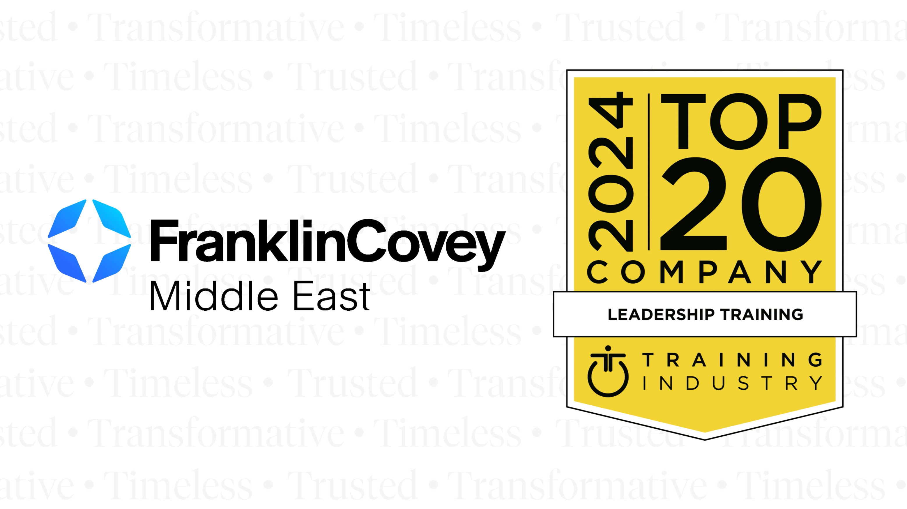 [Press Release]: Training Industry Selects FranklinCovey for Its 2024 Top 20 Leadership Training Companies List for the 13th Time