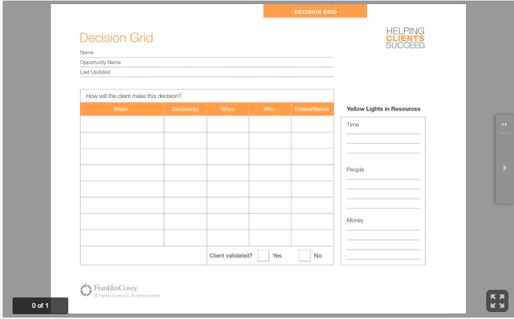 Tool: Helping Clients Succeed - Decision Grid Tool