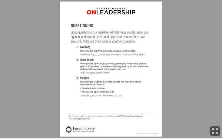 Tool: 3 Questions For Effective Coaching