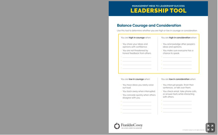 Tool: Balance Courage and Consideration 