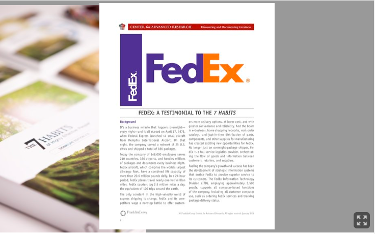 Case Study: FedEx-A Testimonial to the 7 Habits