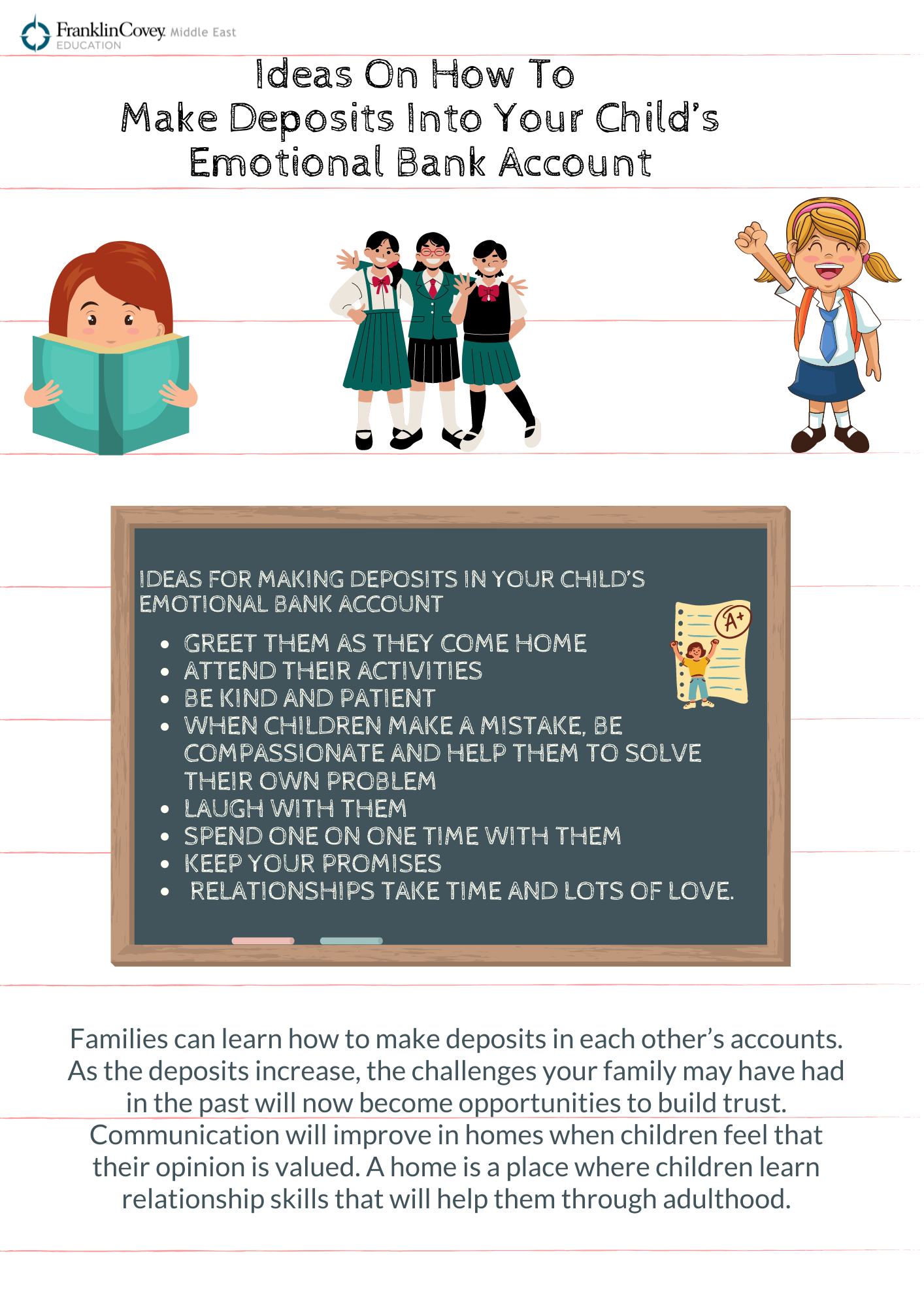 Infograhic: Making Deposits Into Your Child’s Emotional Bank Account